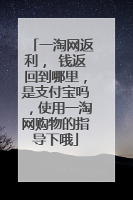 一淘网返利， 钱返回到哪里，是支付宝吗，使用一淘网购物的指导下哦