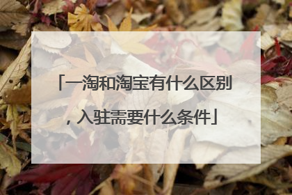 一淘和淘宝有什么区别,入驻需要什么条件