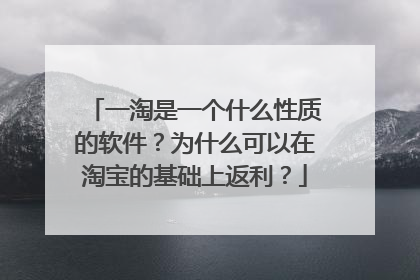 一淘是一个什么性质的软件?为什么可以在淘宝的基础上返利?
