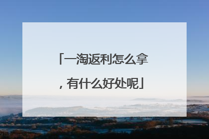 一淘返利怎么拿,有什么好处呢