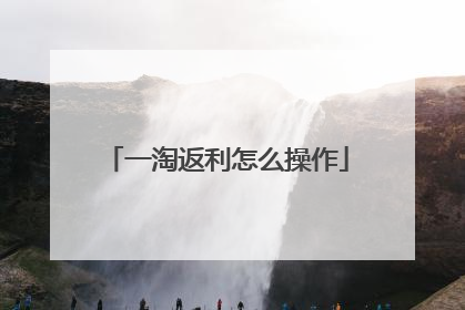 一淘返利怎么操作
