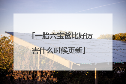 一胎六宝爸比好厉害什么时候更新