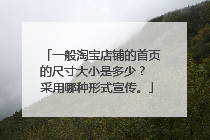 一般淘宝店铺的首页的尺寸大小是多少? 采用哪种形式宣传。