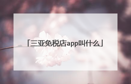 三亚免税店app叫什么