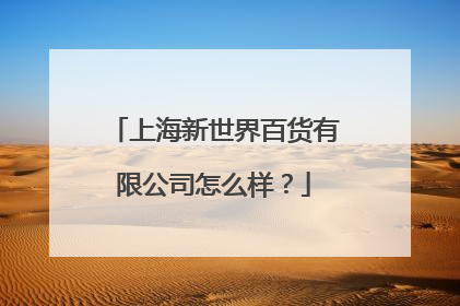 上海新世界百货有限公司怎么样?