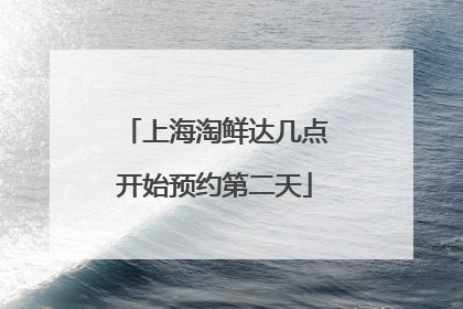 上海淘鲜达几点开始预约第二天