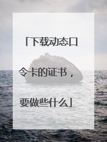 下载动态口令卡的证书,要做些什么