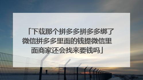 下载那个拼多多拼多多绑了微信拼多多里面的钱提微信里面商家还会找来要钱吗