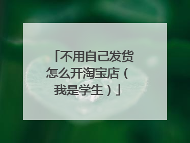 不用自己发货怎么开淘宝店(我是学生)