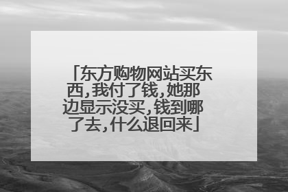 东方购物网站买东西,我付了钱,她那边显示没买,钱到哪了去,什么退回来