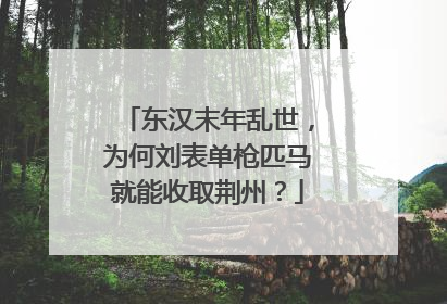 东汉末年乱世，为何刘表单枪匹马就能收取荆州？