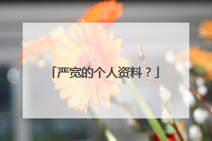 严宽的个人资料?