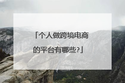 个人做跨境电商的平台有哪些?