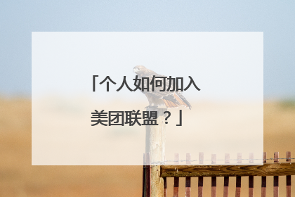 个人如何加入美团联盟?