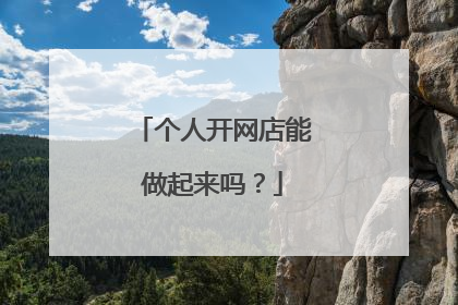 个人开网店能做起来吗？