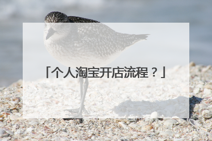 个人淘宝开店流程？