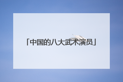 中国的八大武术演员