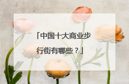 中国十大商业步行街有哪些?