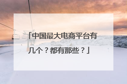 中国最大电商平台有几个?都有那些?