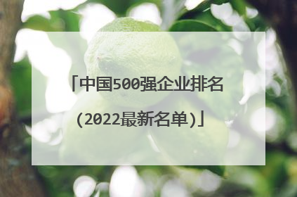 中国500强企业排名(2022最新名单)