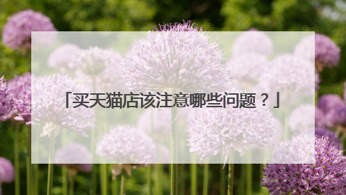 买天猫店该注意哪些问题?