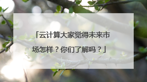 云计算大家觉得未来市场怎样？你们了解吗？