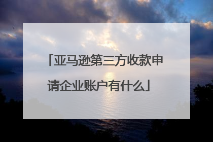 亚马逊第三方收款申请企业账户有什么