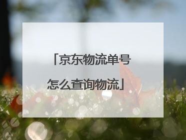 京东物流单号怎么查询物流