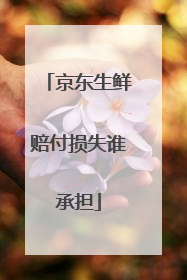 京东生鲜赔付损失谁承担