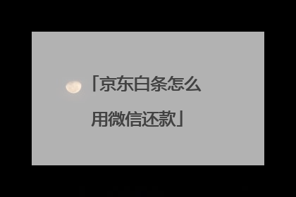 京东白条怎么用微信还款