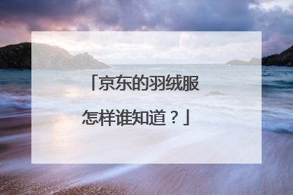 京东的羽绒服怎样谁知道?