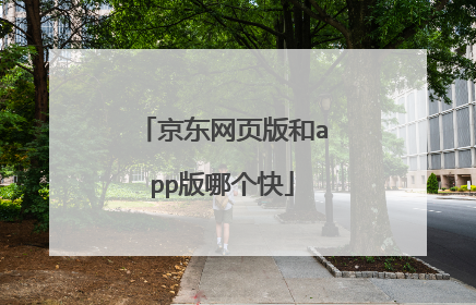 京东网页版和app版哪个快