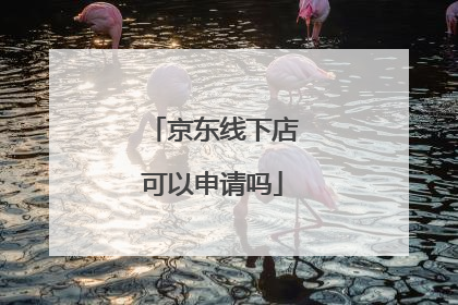 京东线下店可以申请吗