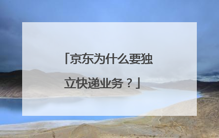 京东为什么要独立快递业务？