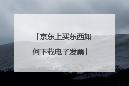 京东上买东西如何下载电子发票