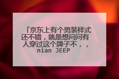 京东上有个男装样式还不错,就是想问问有人穿过这个牌子不,,nian JEEP 中文吉普盾,质量