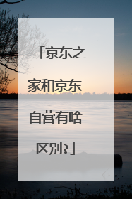 京东之家和京东自营有啥区别?