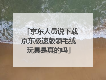 京东人员说下载京东极速版领毛绒玩具是真的吗
