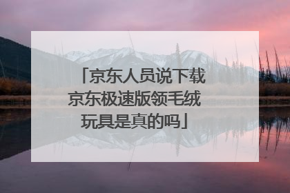 京东人员说下载京东极速版领毛绒玩具是真的吗
