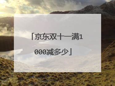 京东双十一满1000减多少