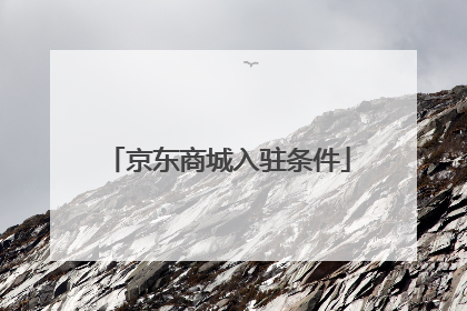 京东商城入驻条件