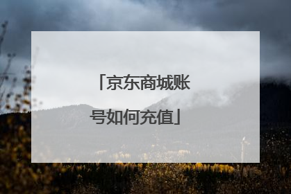 京东商城账号如何充值