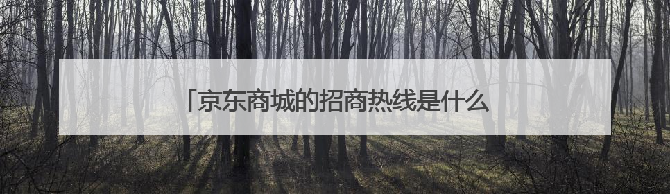 京东商城的招商热线是什么呢 大家帮忙下哦 谢谢