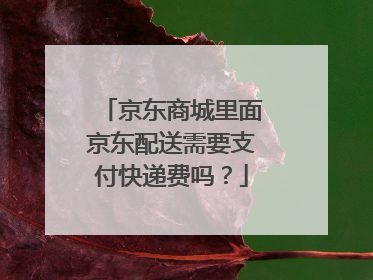 京东商城里面京东配送需要支付快递费吗?