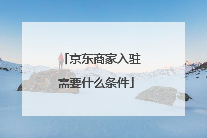 京东商家入驻需要什么条件