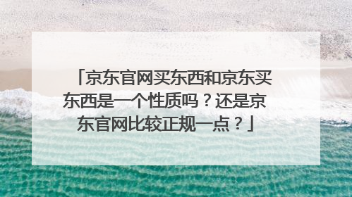 京东官网买东西和京东买东西是一个性质吗?还是京东官网比较正规一点?