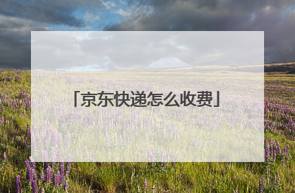 京东快递怎么收费