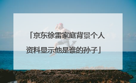 京东徐雷家庭背景个人资料显示他是谁的孙子