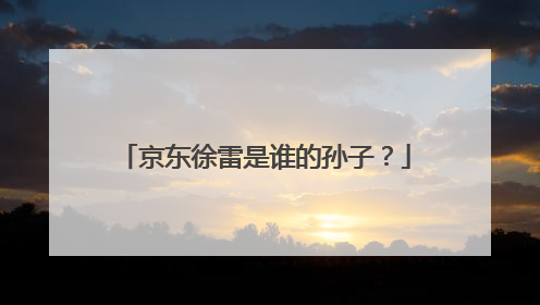 京东徐雷是谁的孙子?