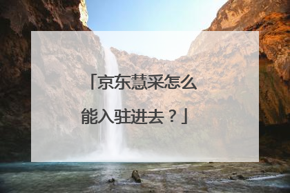 京东慧采怎么能入驻进去？